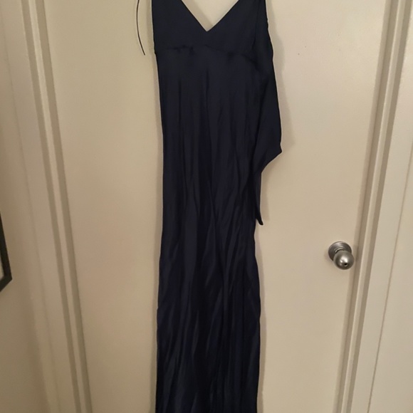 SomethingNavy Shoulder Tie Silky Maxi Dress with Sleeves - Picture 4 of 7